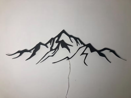Arte murale a LED in metallo di montagna: decorazione naturale, effetto ombra 3D
