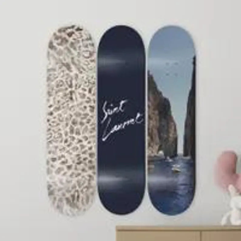 Quadri da parete con skateboard, set di 3 tavole, decorazione per la casa.